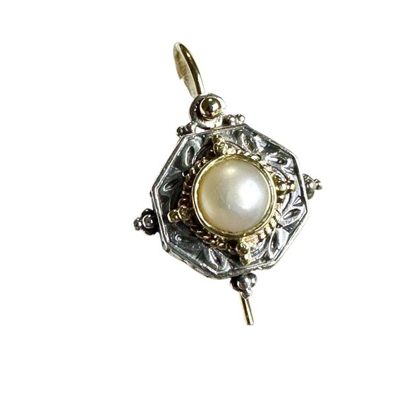 Konstantino Sterling Silver 925 & 18K Gold Pearl Earrings – Authentic Pre-Owned - Picture 8 of 16